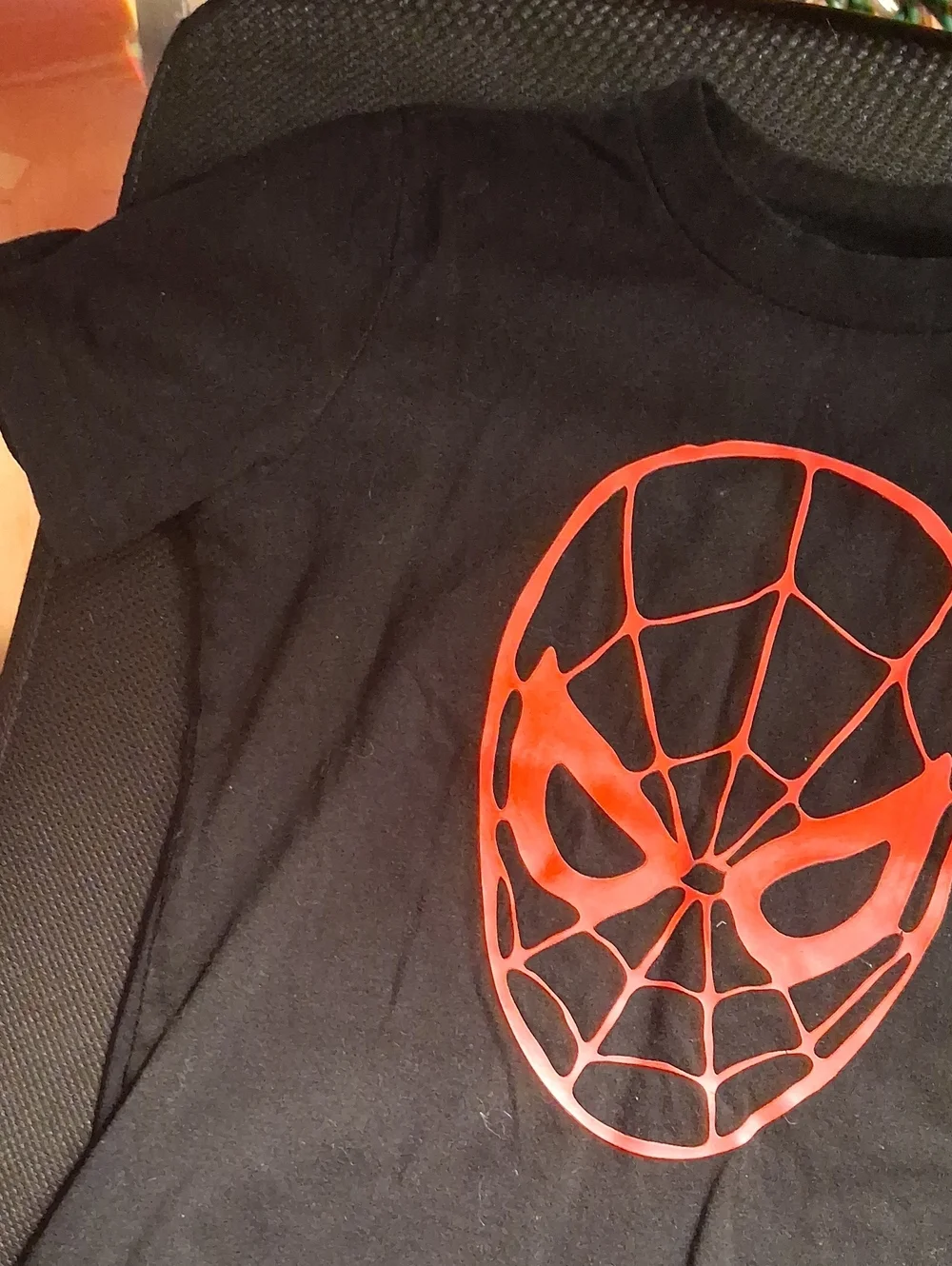 Marvel Black Tee with Red Spider Mask Graphic - Picture 3 of 4